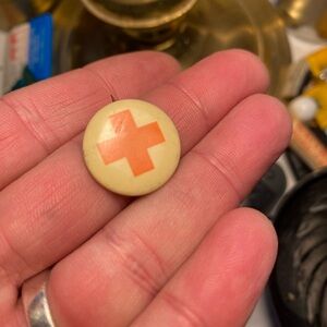 Cool Classic Vintage Red Cross Button